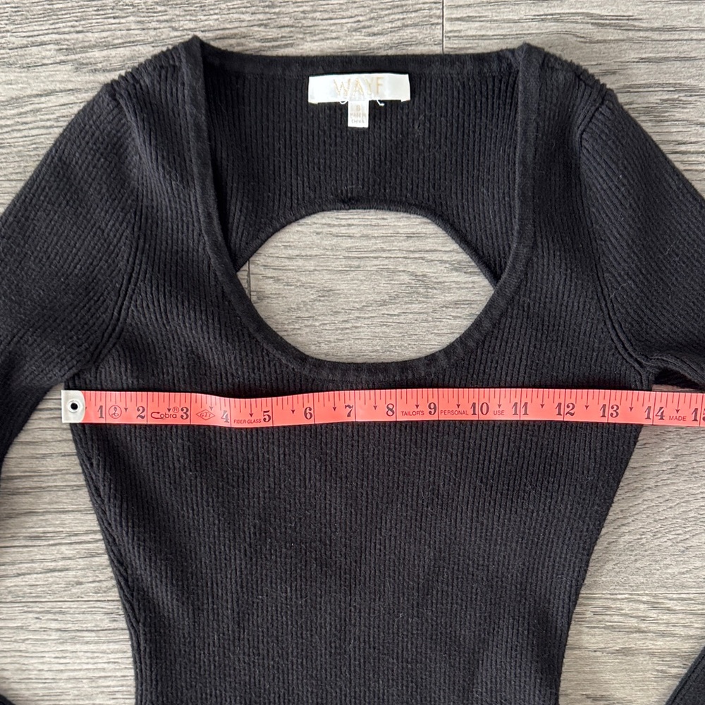 🌼WAYF🌼 Black Long Sleeve Cut-Out Dress - Picture 6 of 13
